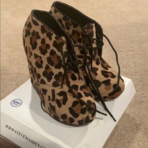Cheetah print booties
